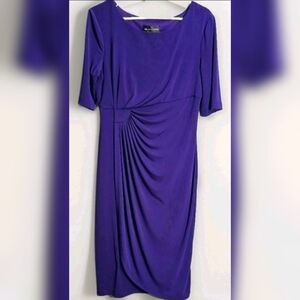 connected apparel Purple Draped Midi Dress